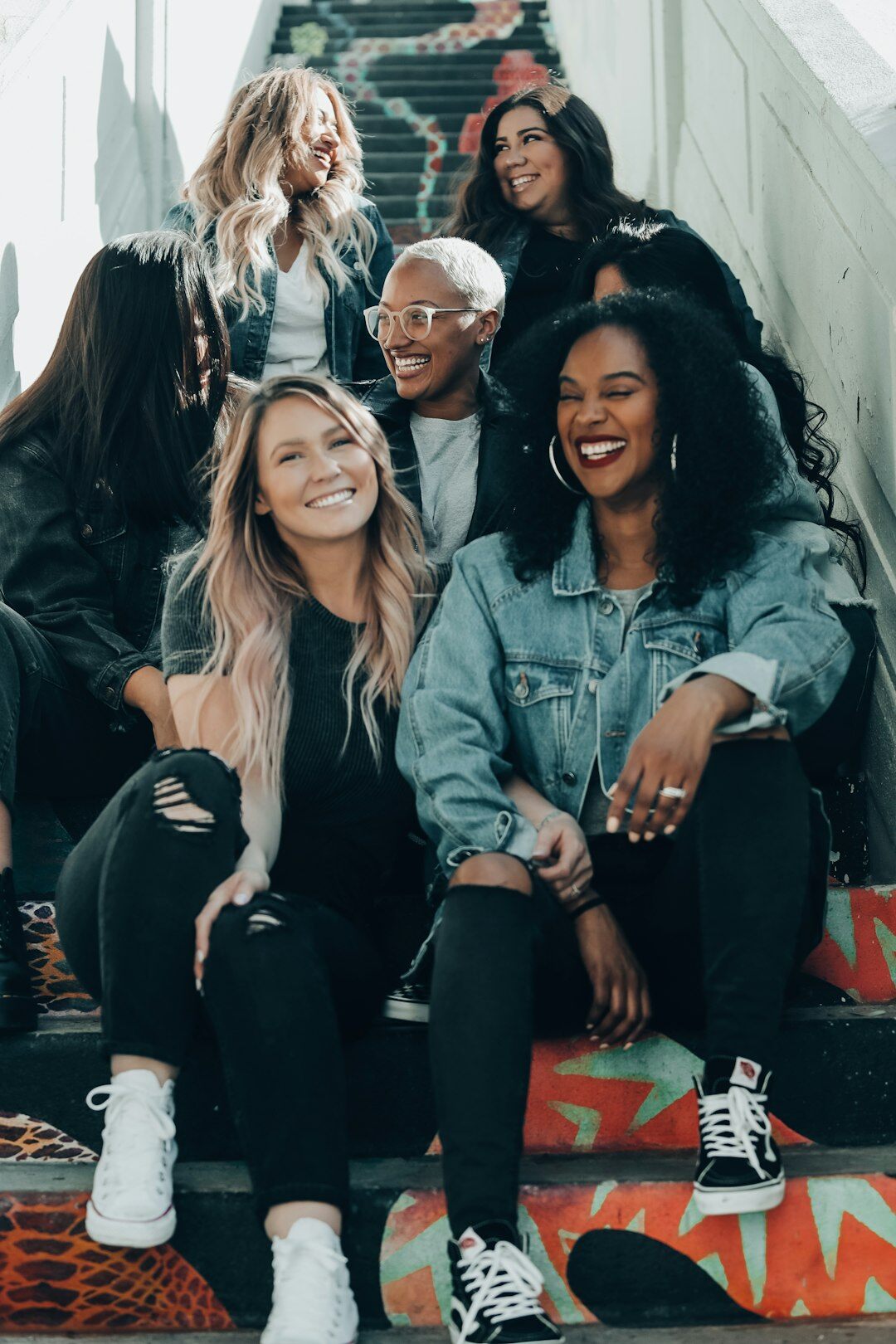diverse group smiling together